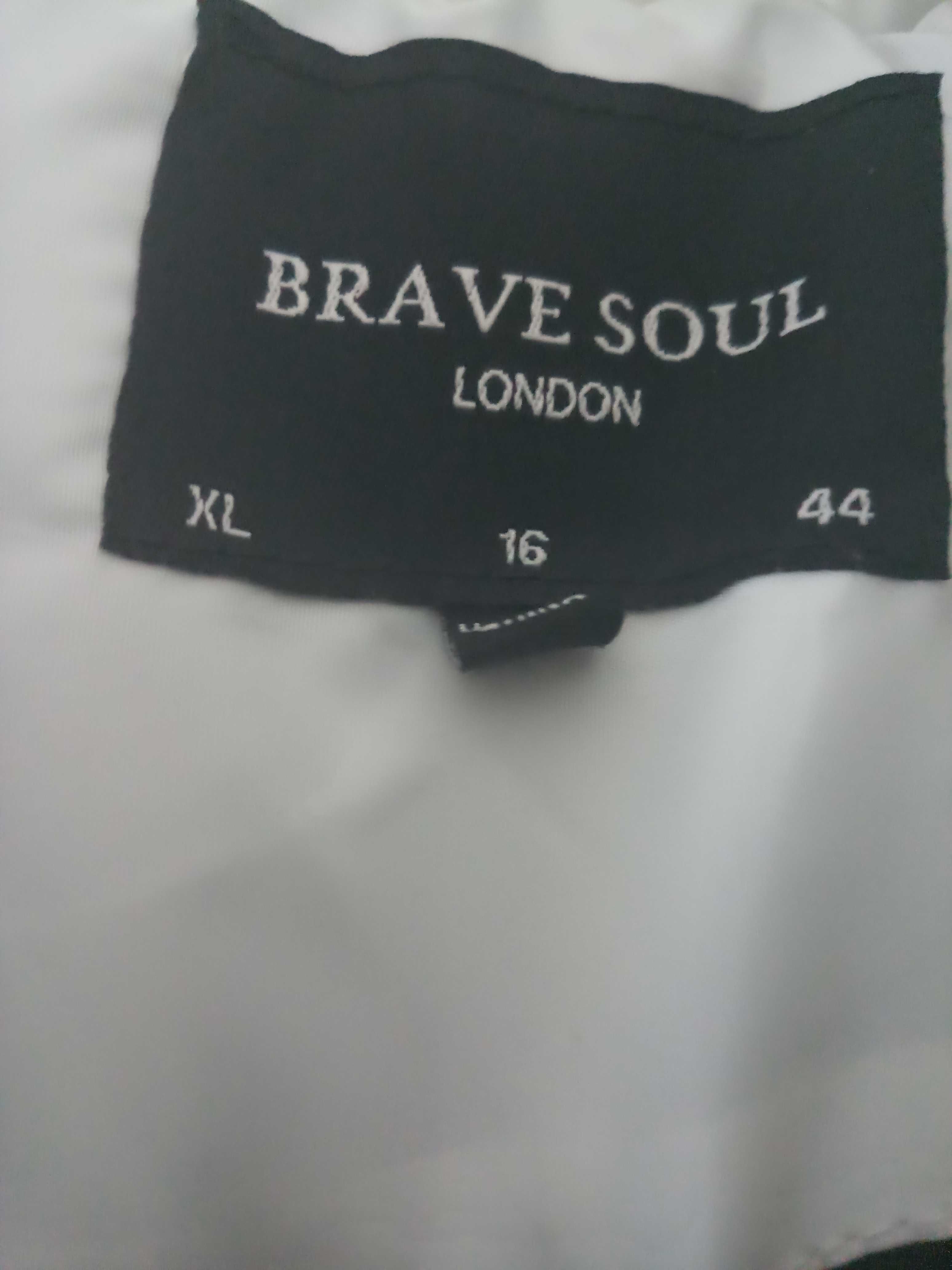 Brave Soul biała puchowa długa kurtka , płaszczyk r XL