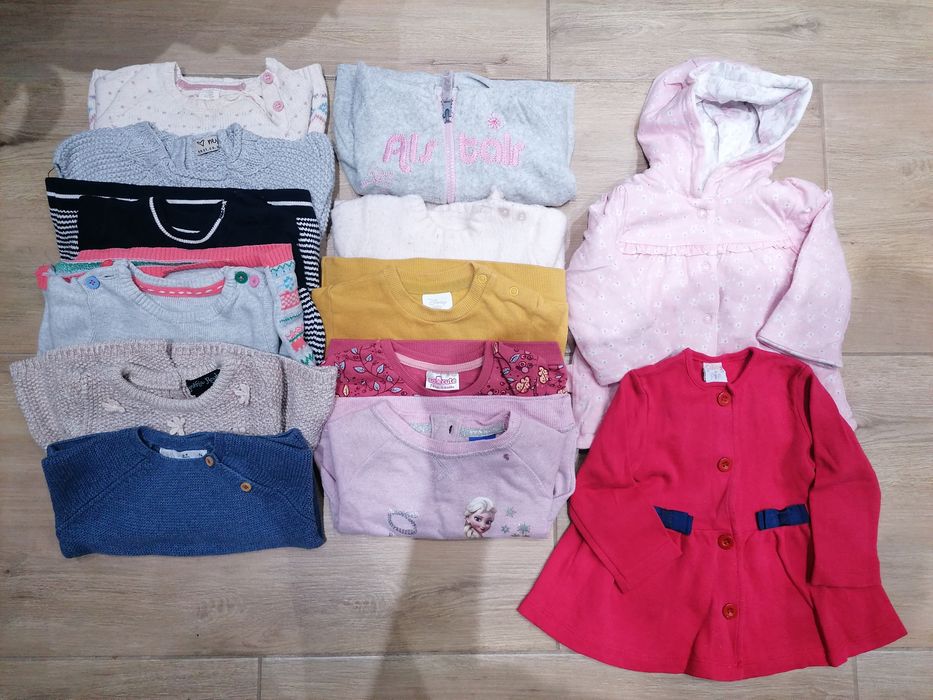 - 70% | Mega paka ok. 150 szt. dziewczynka r. 74+akcesoria |4 pory rok