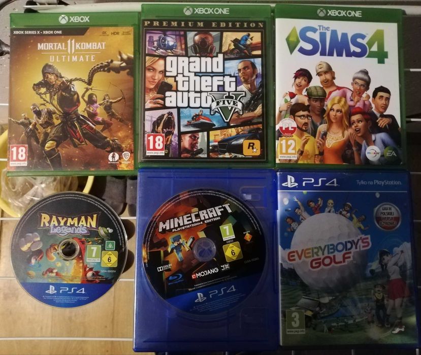 Ps4 Xbox one crash 4 gta mortal sims Infamous minecraft golf