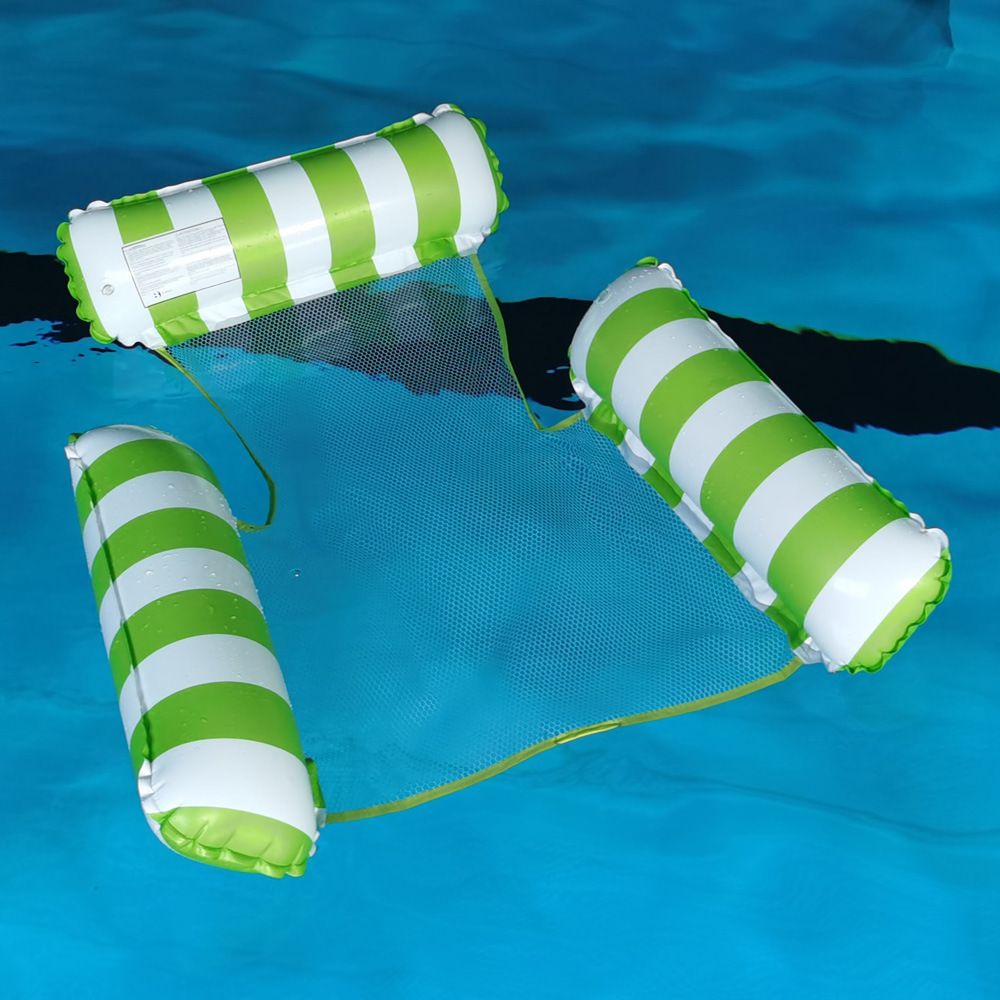 Nadmuchiwany pływający leżak fotel do wody - zielono-biały