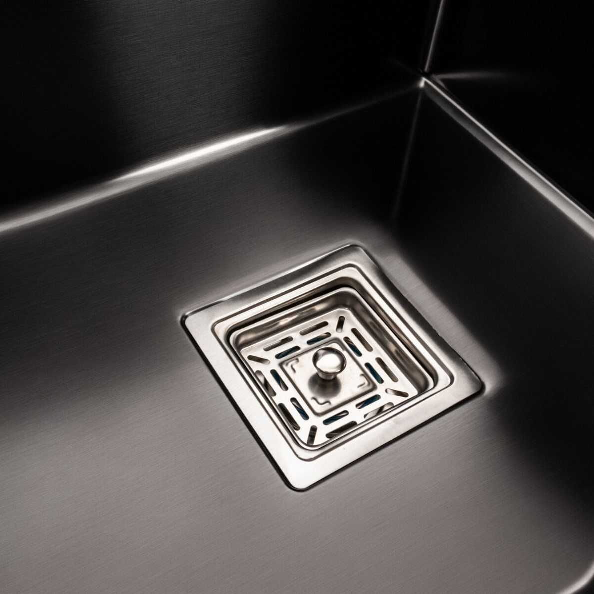 Кухонна мийка Platinum Чорна 45*45 см, нержавіюча сталь3 мм