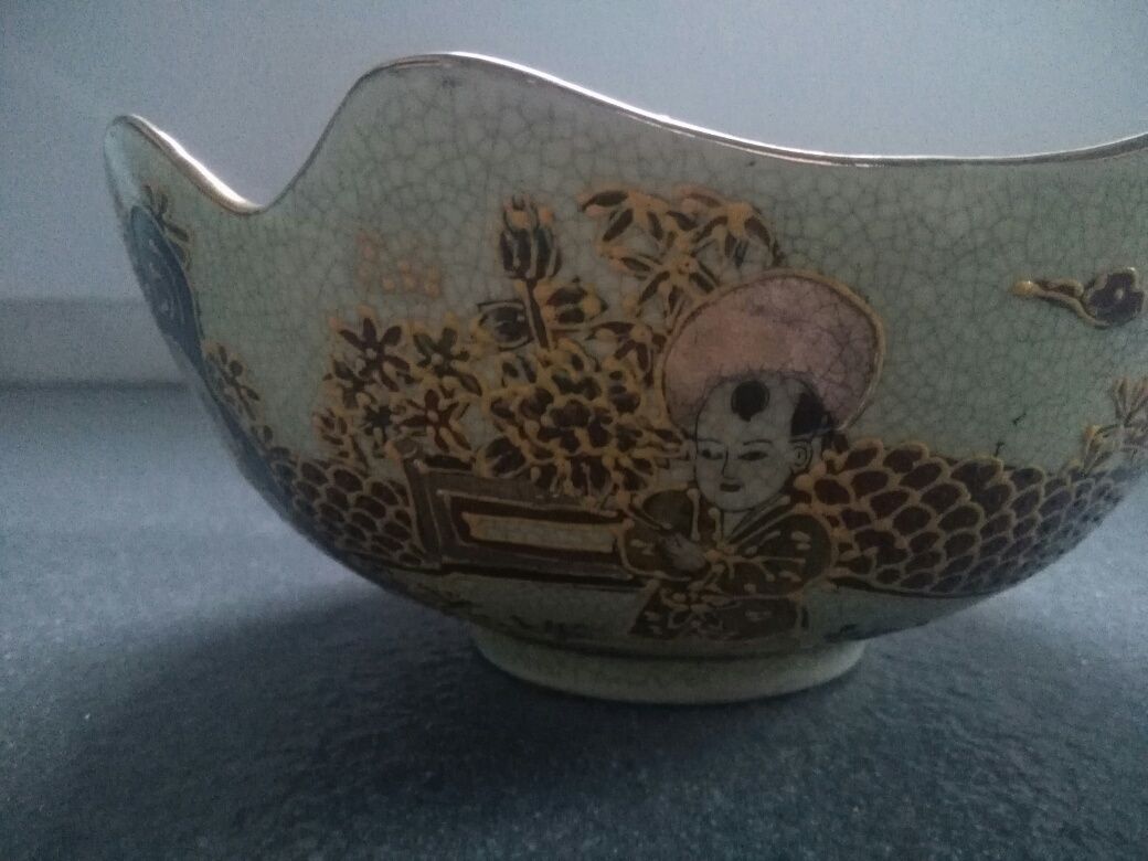 Taça Porcelana - Satsuma - Pintura Chinesa - Pintado à mão