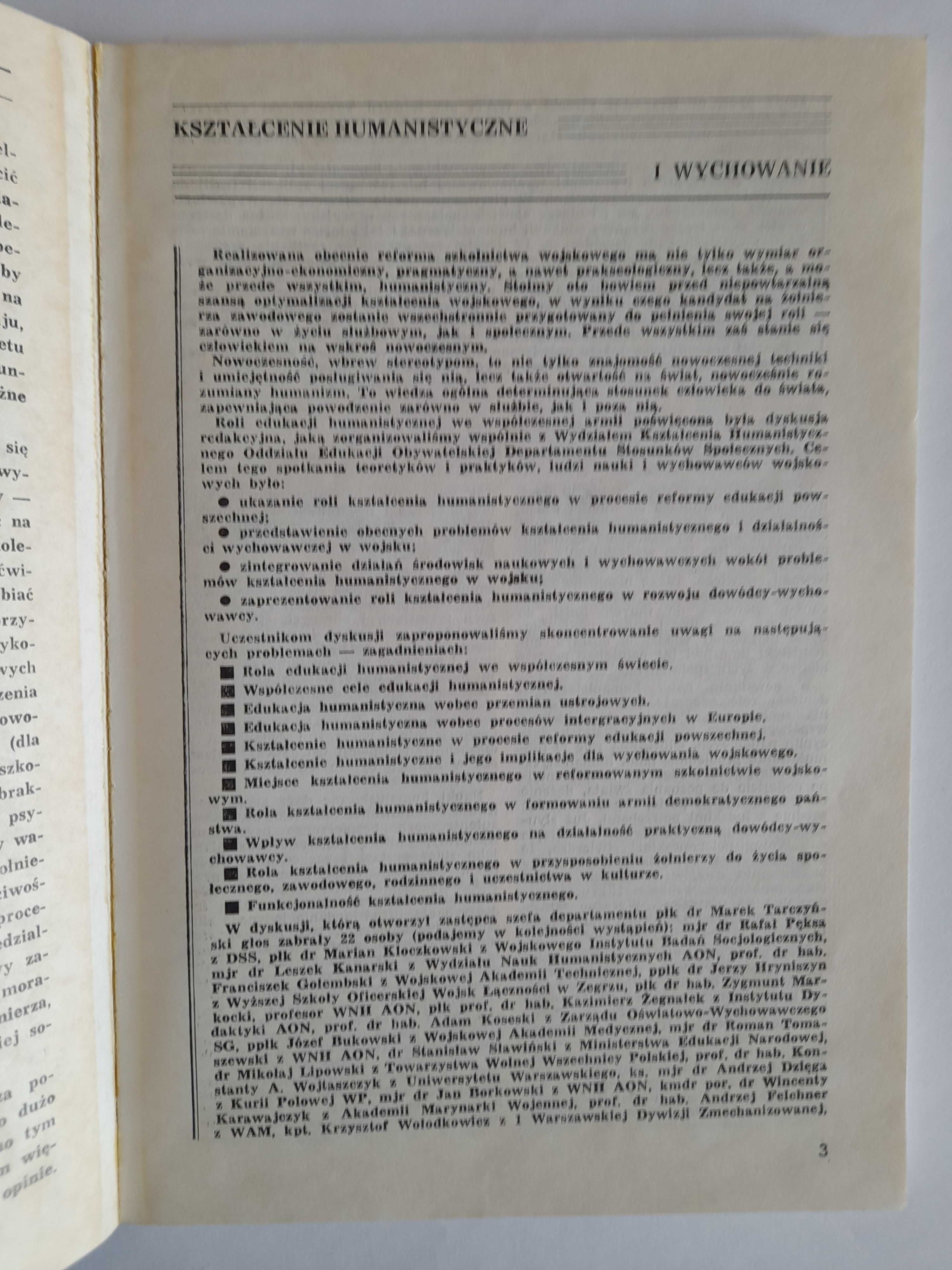 WOJSKO I WYCHOWANIE. Pismo żołnierzy zawodowych WP 4 / 1994