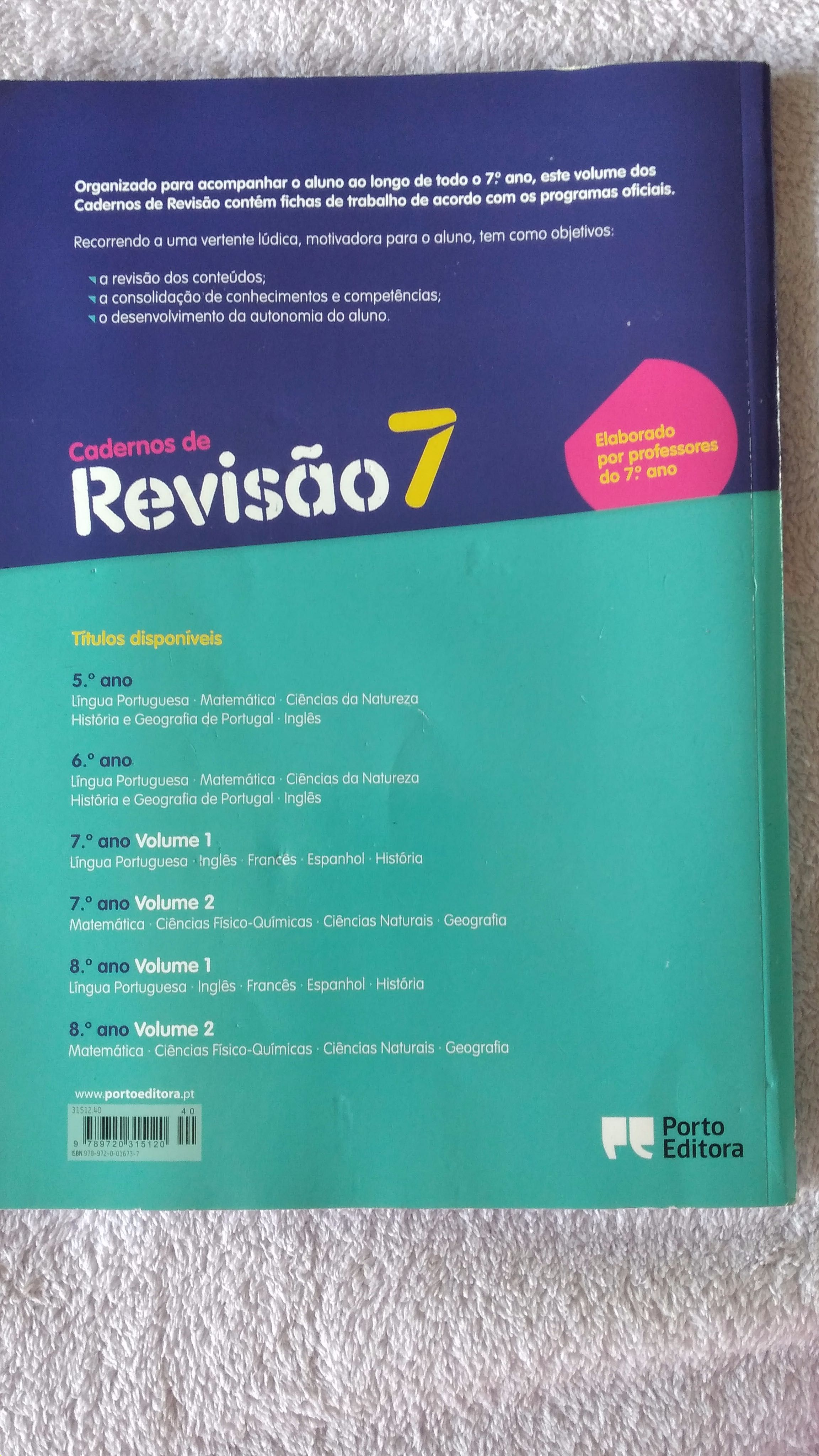 Cadernos de Revisão de 7º ano