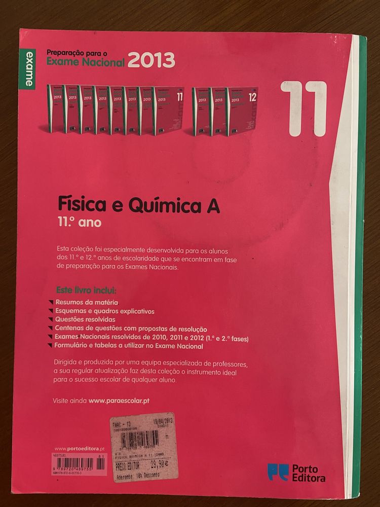 Livro de preparação para Exame Nacional de Física e Química A, 11º ano