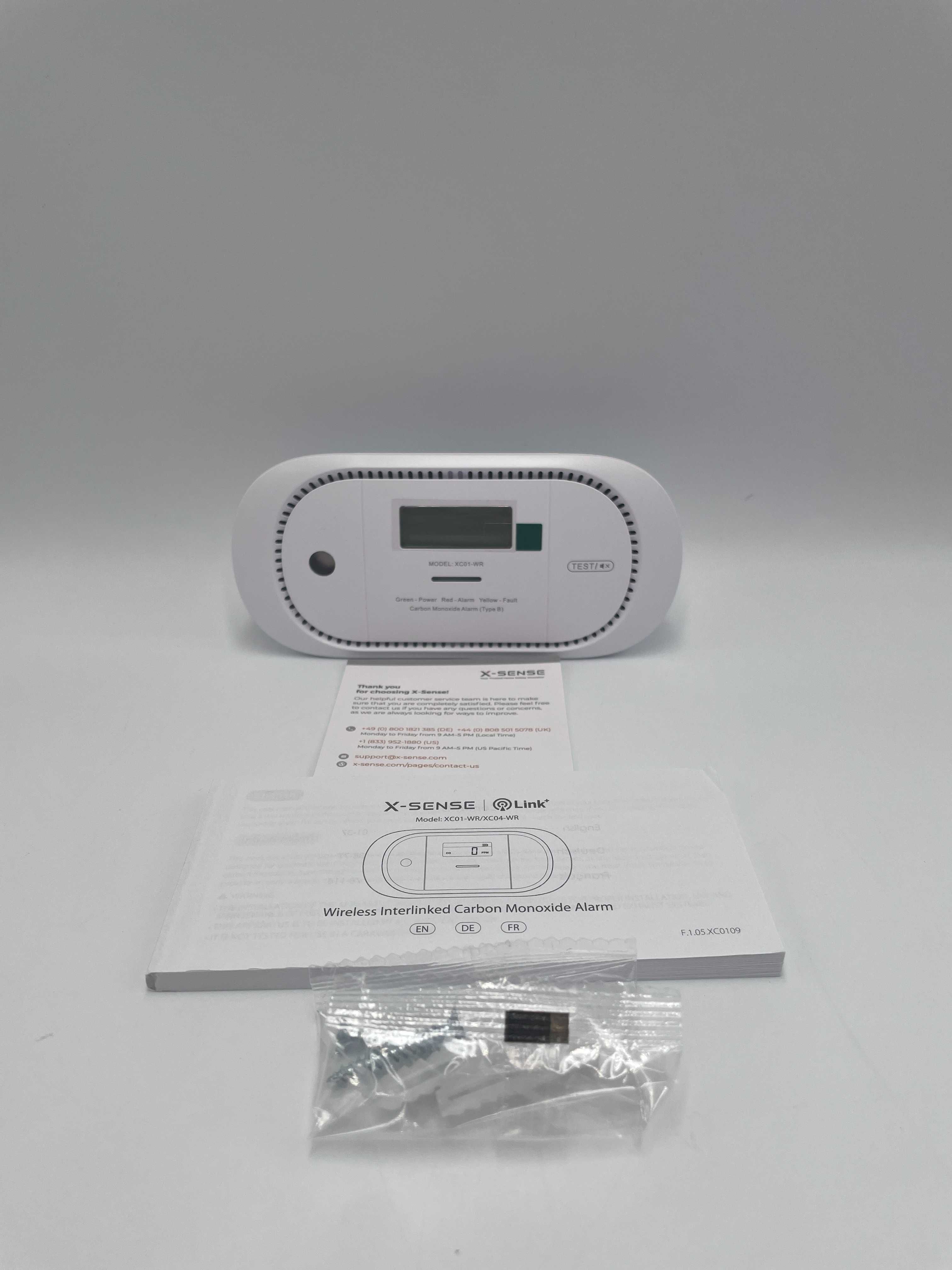 X-Sense XC01-WR Bezprzewodowy czujnik alarm tlenku węgla CO ekran LCD