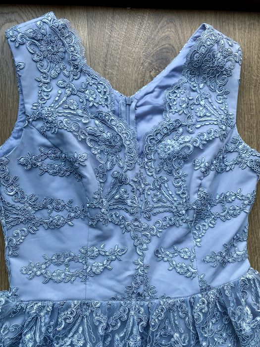 Piękna szara sukienka koronka 40 wesele sylwester