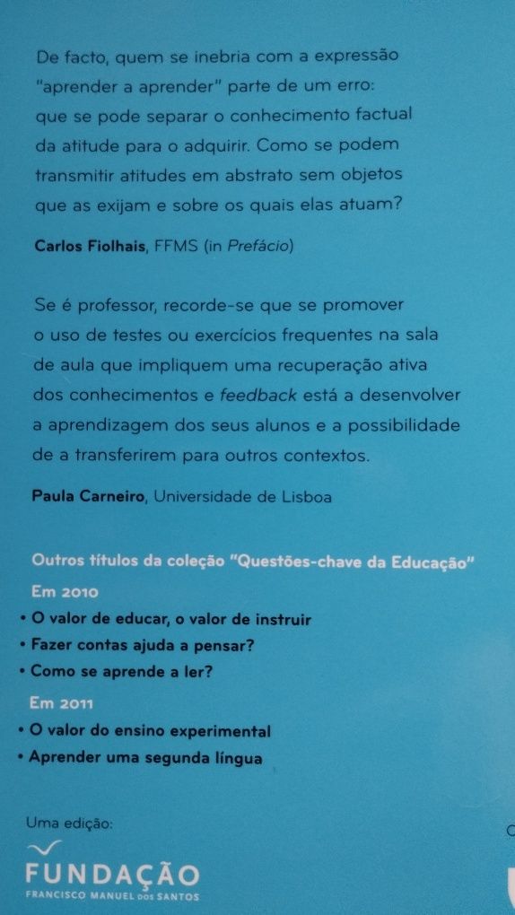 Livros Fundação Francisco Manuel dos Santos-Questões-Chave da Educação
