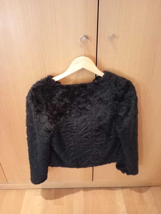 Casaco Preto de pêlo mulher