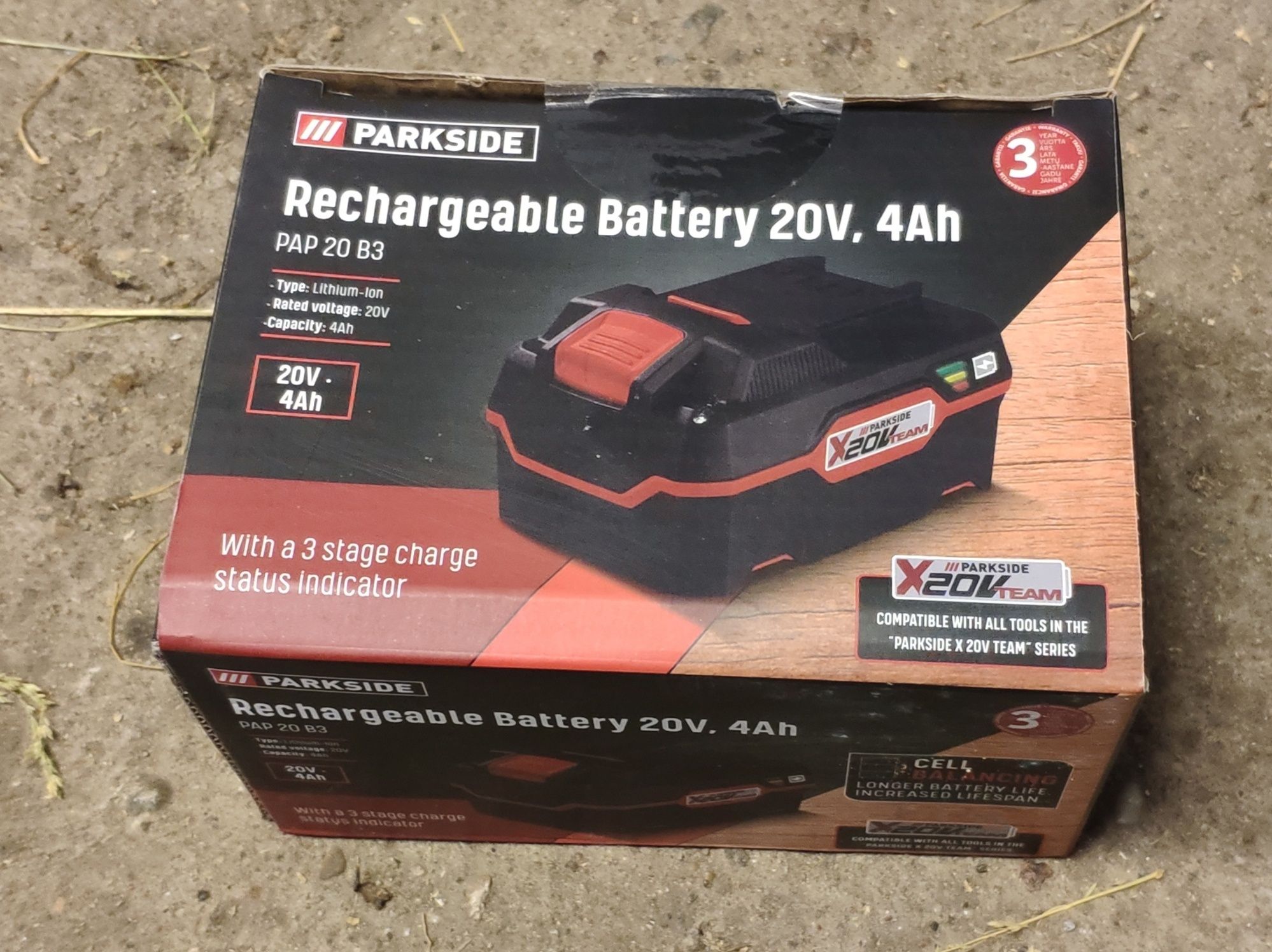 NOWY akumulator bateria Parkside PAP 20 B3, 20 V, 4 Ah
