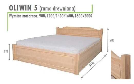 Łóżko drewniane podnoszone OLIWIN-5 140x200 bardzo mocne z pojemnikiem