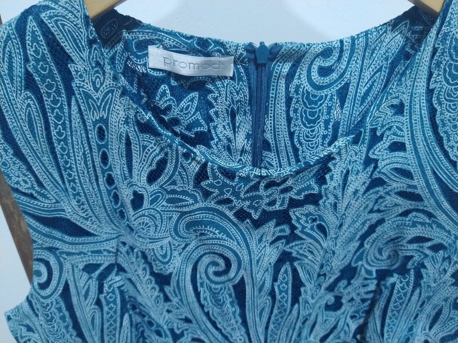 Vestido renda azul Promod tamanho 42