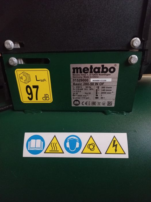 KOMPRESOR METABO 50L Bezolejowy BASIC 280-50 W  OF