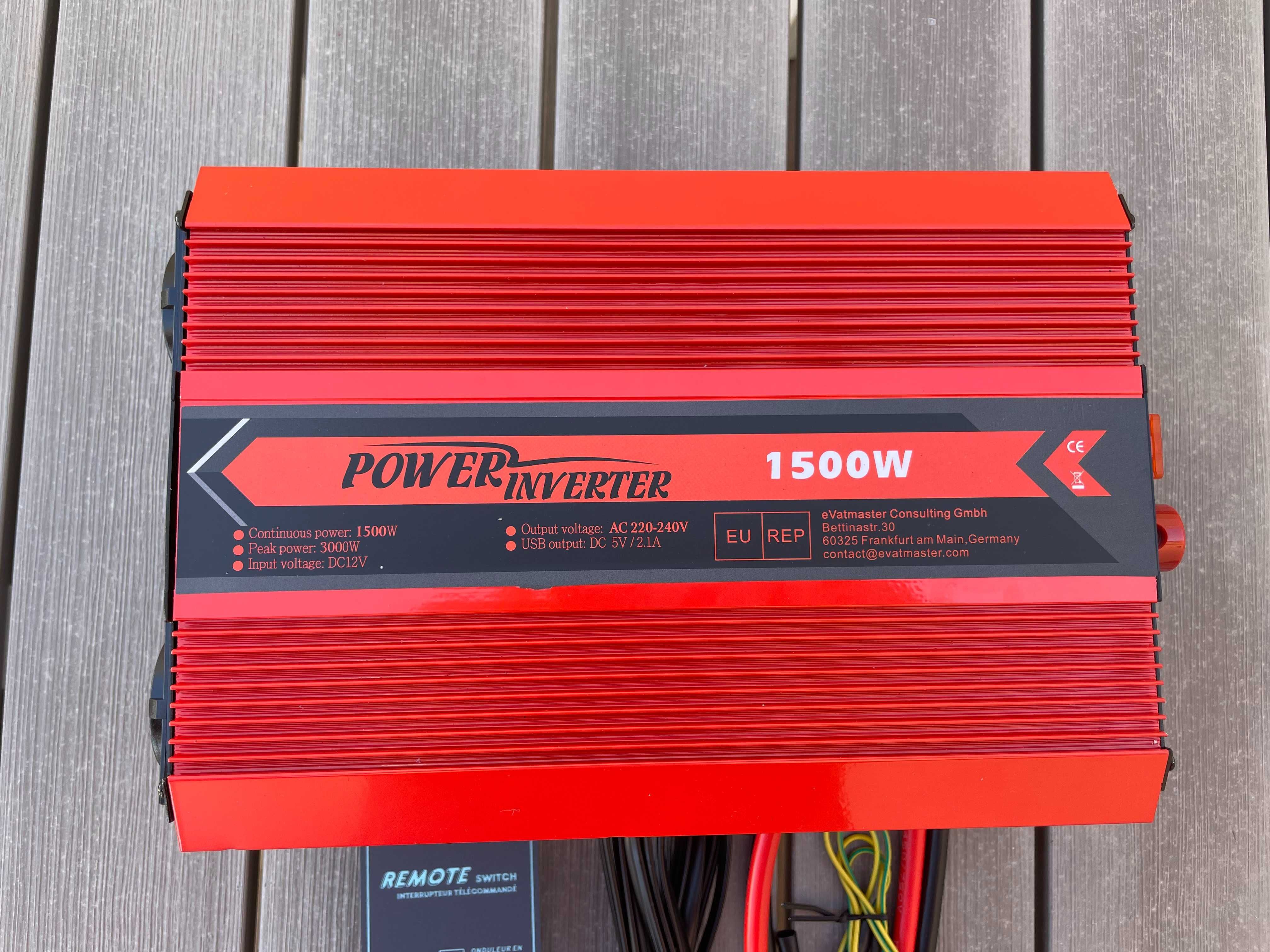 Novo - Conversor de voltagem 1500 W Carro e Autocaravana