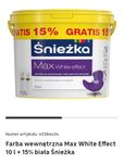 Farba Śnieżka max white effect