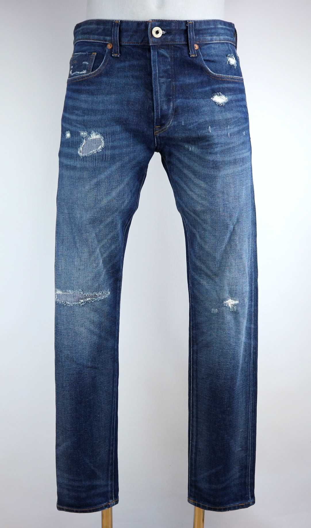 G-Star Raw 3301 Slim RL spodnie jeansy W32 L32 pas 2 x 43 cm