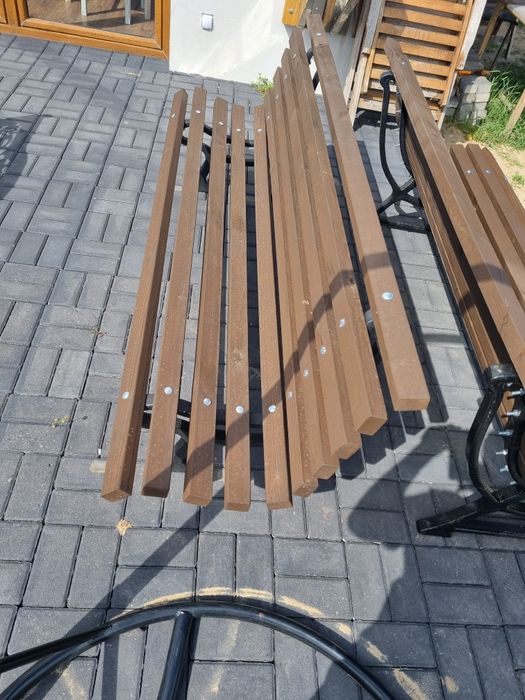 Ławki prl retro metal i drewno loft