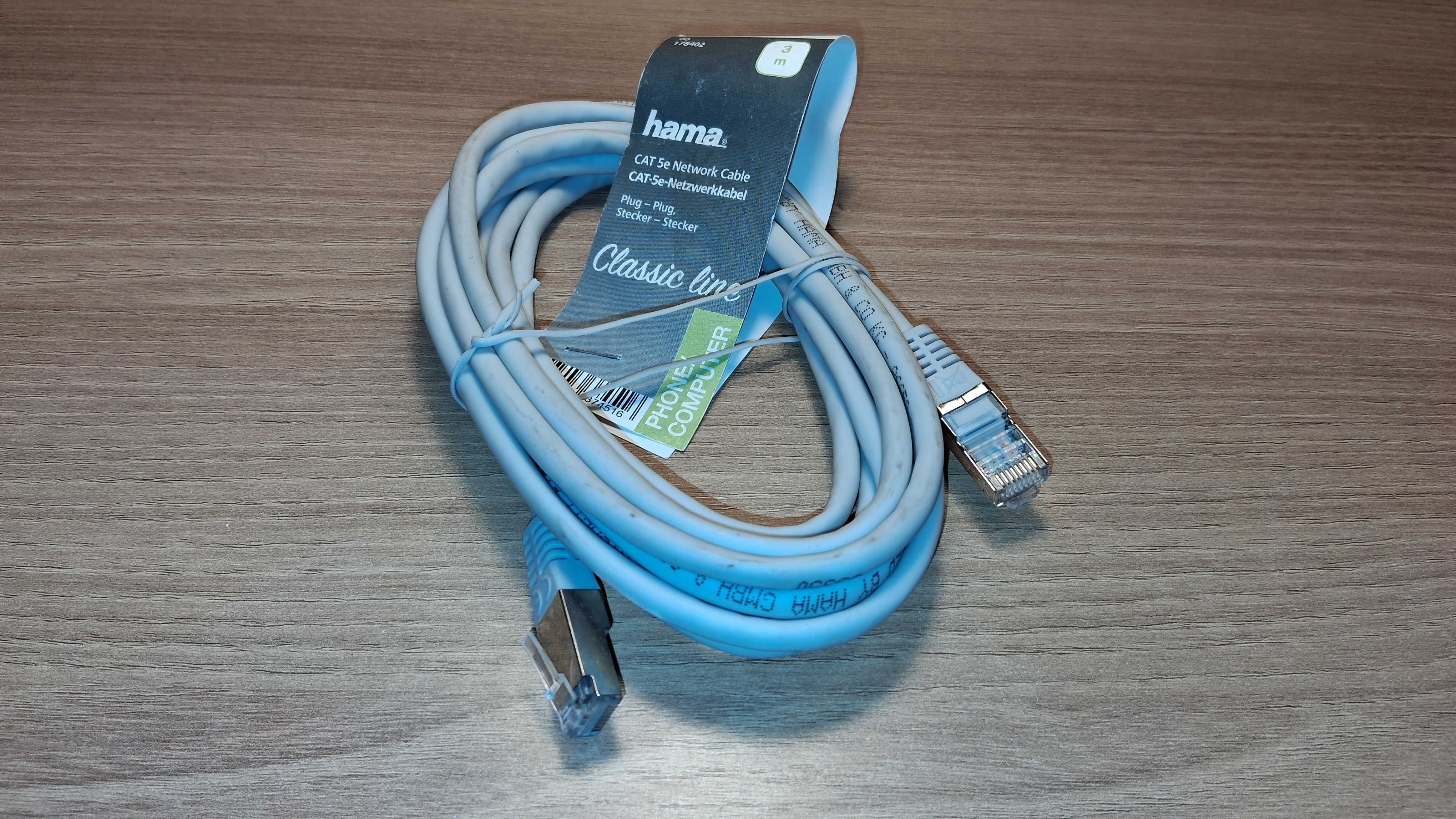 Kabel Ethernet - RJ45 - HAMA - 3 metry