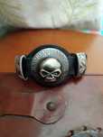 Bracelete Harley Davidson - aço e pele