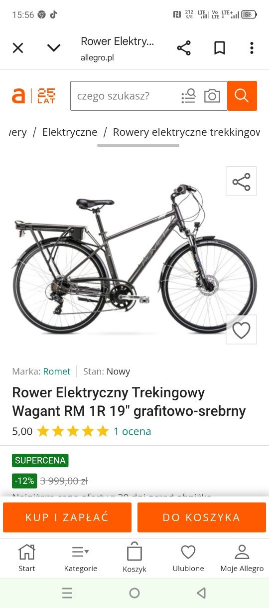 Nowy rower elektryczny Romet wagant.