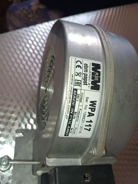 Вентилятор до котла,Нагнітальний вентилятор M+M WPA 117K, турбіна