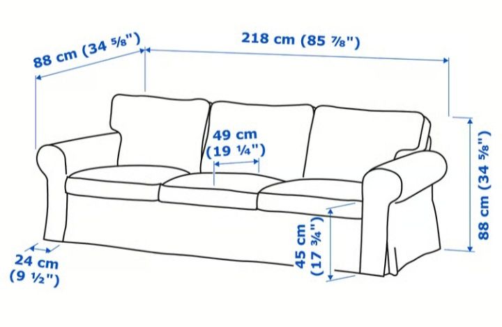 Sofá- 3 lugares EKTORP, Ikea com oferta de repousa pés