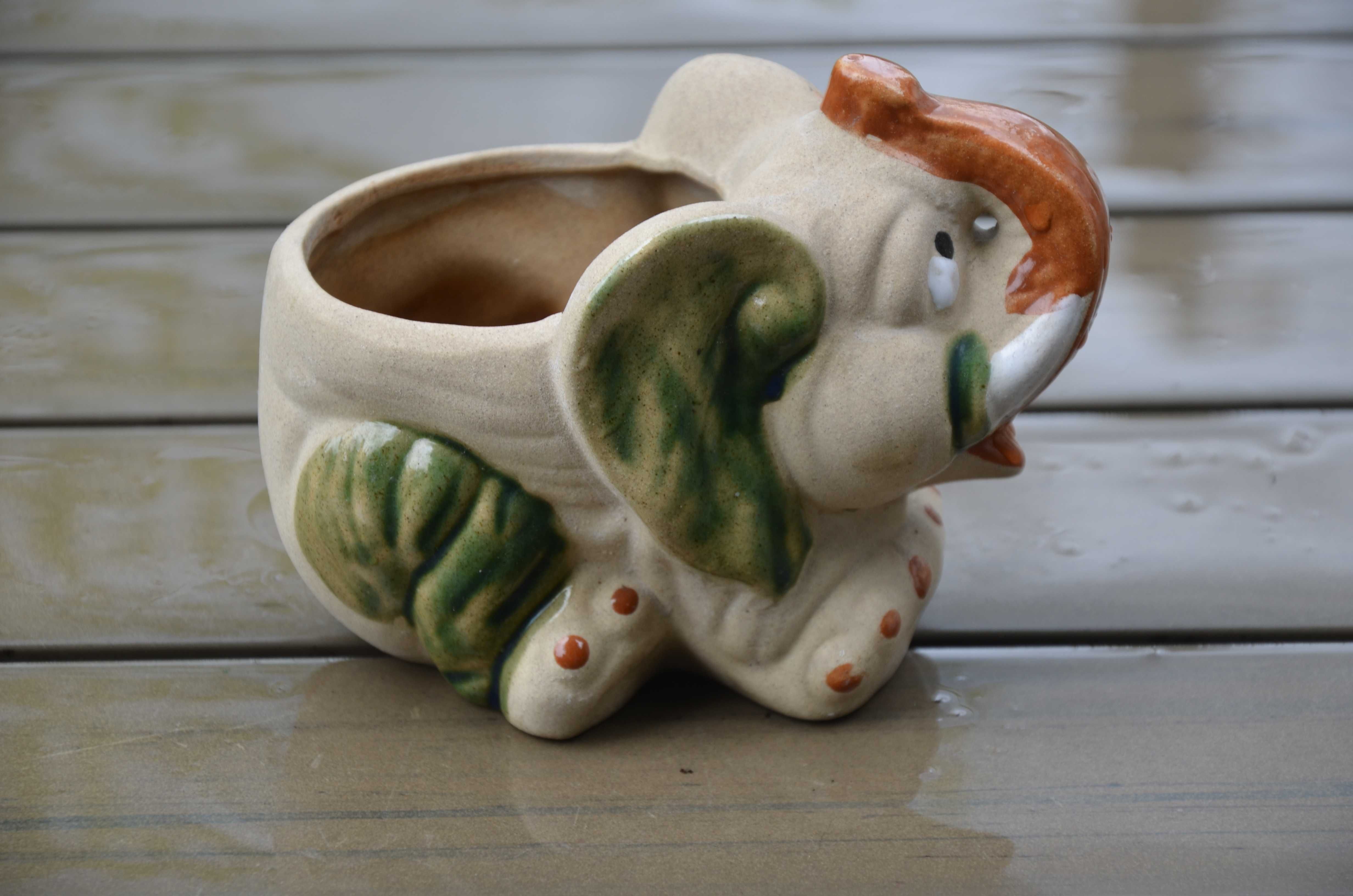 Osłonka, doniczka ceramiczna słoń