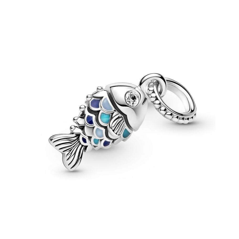 Charms zawieszka Błękitna rybka logo Pandora