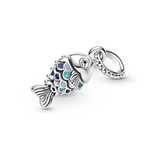 Charms zawieszka Błękitna rybka pływa logo Pandora