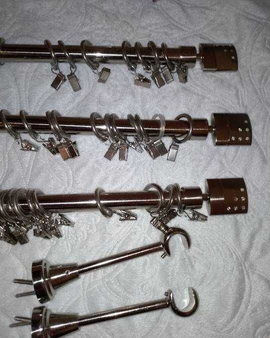 Karnisz BOJANEK 19mm efekt stali nierdzewnej 200cm i 160 cm