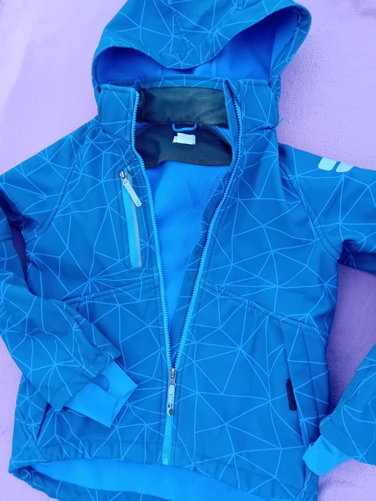 Softshell H&M 134 cm dla chłopca kurtka kurteczka bluza niebieski