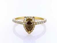 Pierścionek z diamentem Fancy Cognac 0,50 ct + brylanty 0,36 ct