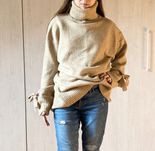 beżowy sweter Zara rozmiar s oversize