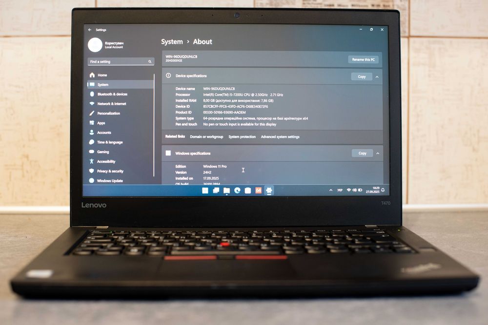 Lenovo ThinkPad T470 i5-7200U FullHD 8Gb SSD M2 Type-C LTE ноутбук
