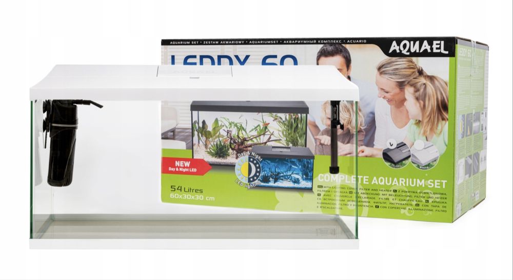 Aquael Leddy Plus D&N 60 2.0 Zestaw akwarium LED biały 54l