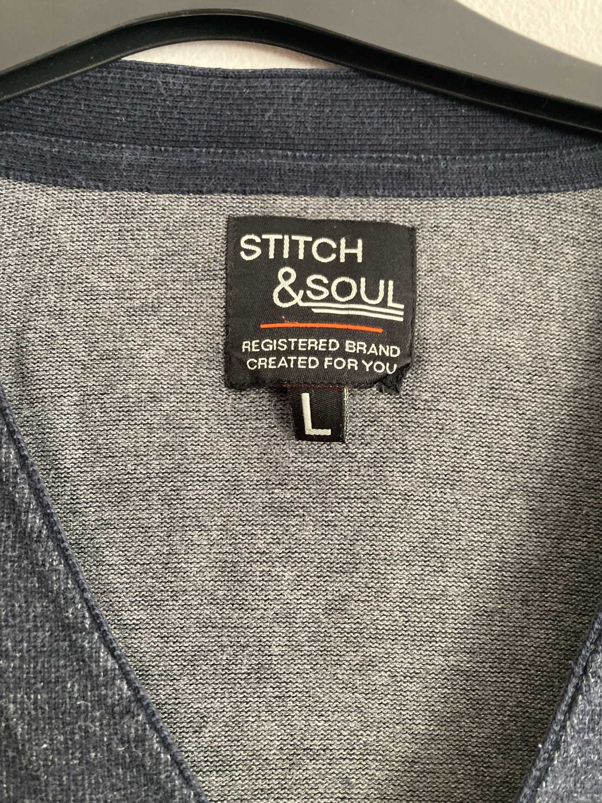 Ciemnoszary męski kardigan - Stitch & Soul - L - bardzo dobry stan