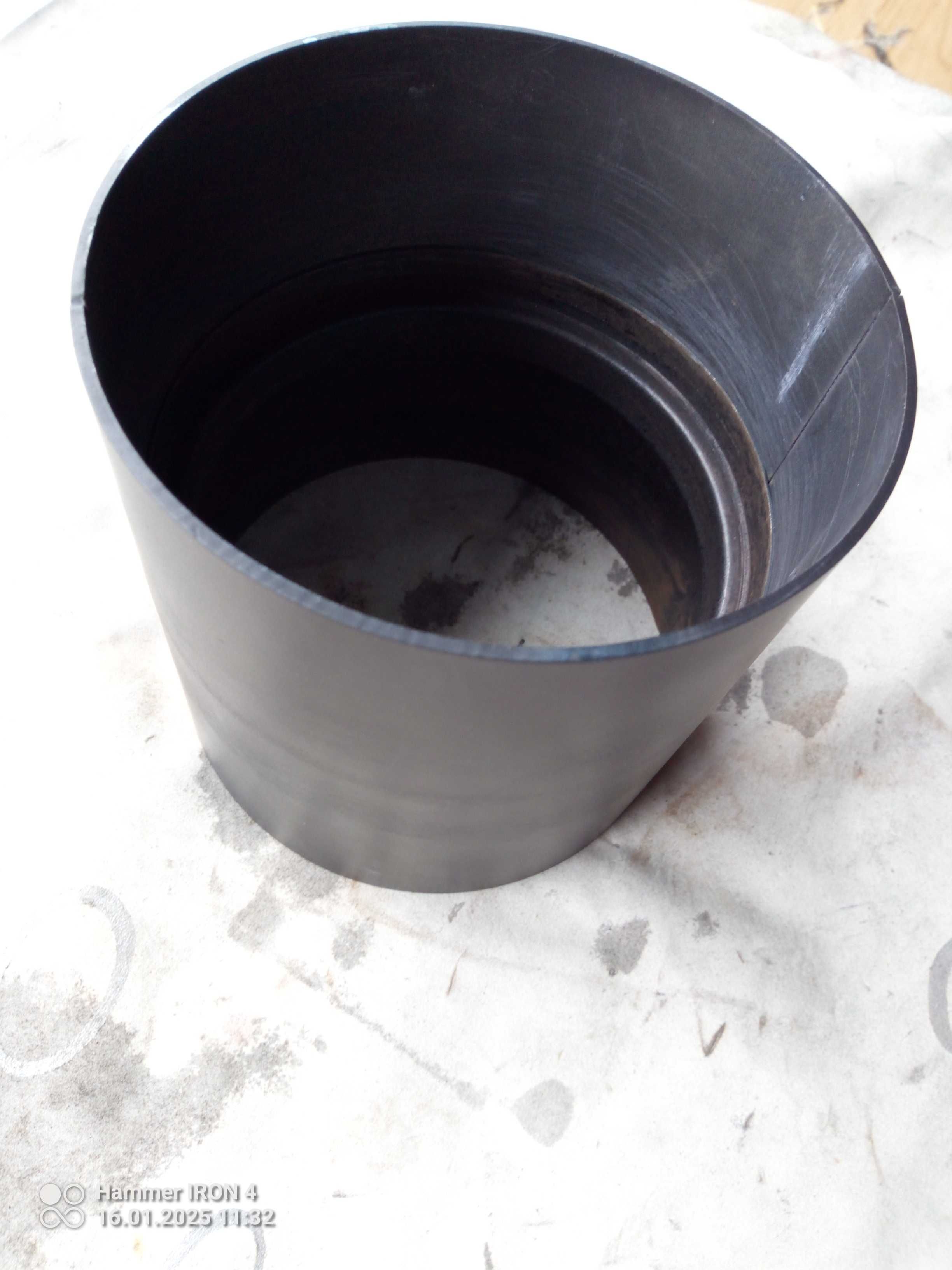 Złączka spalinowa czarna żeńska fi 120mm DARCO