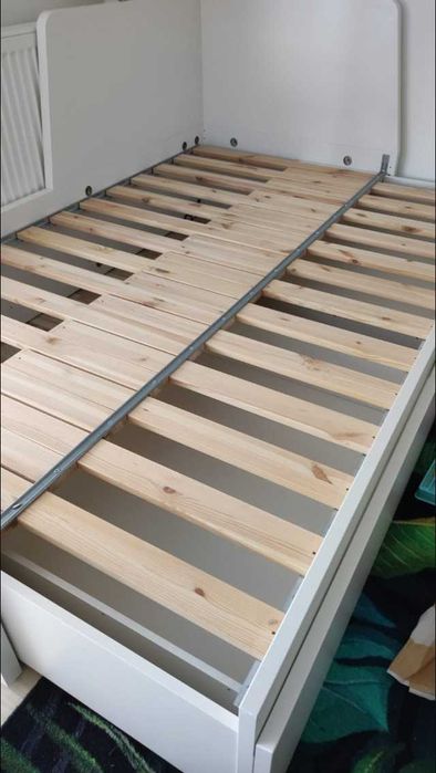 łóżko ikea Flekke 80x200 rozkładane z szufladami, stan bardzo dobry