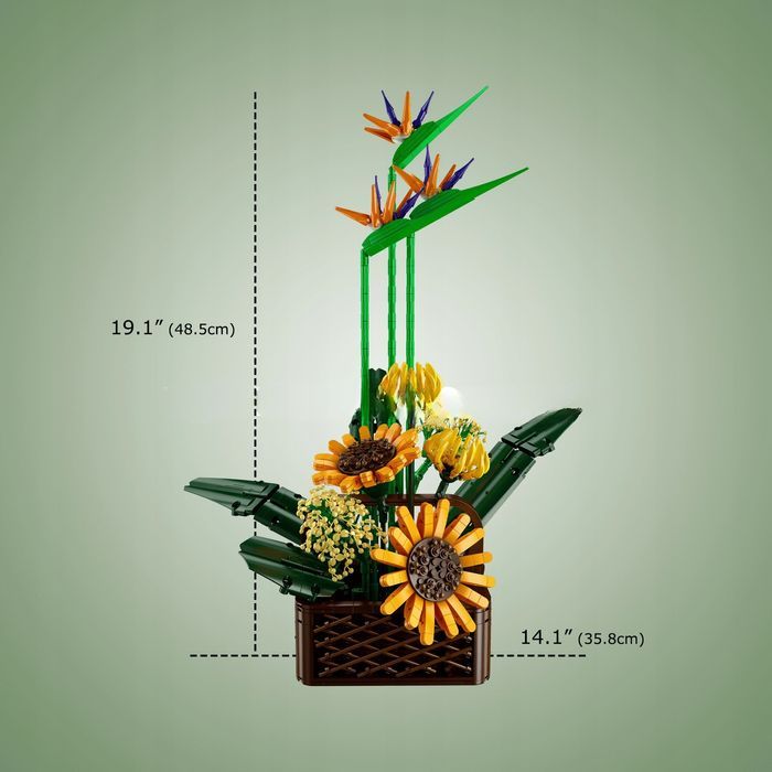 Klocki 1608 el. Kwiaty słoneczniki dekoracja Mould King 10024s