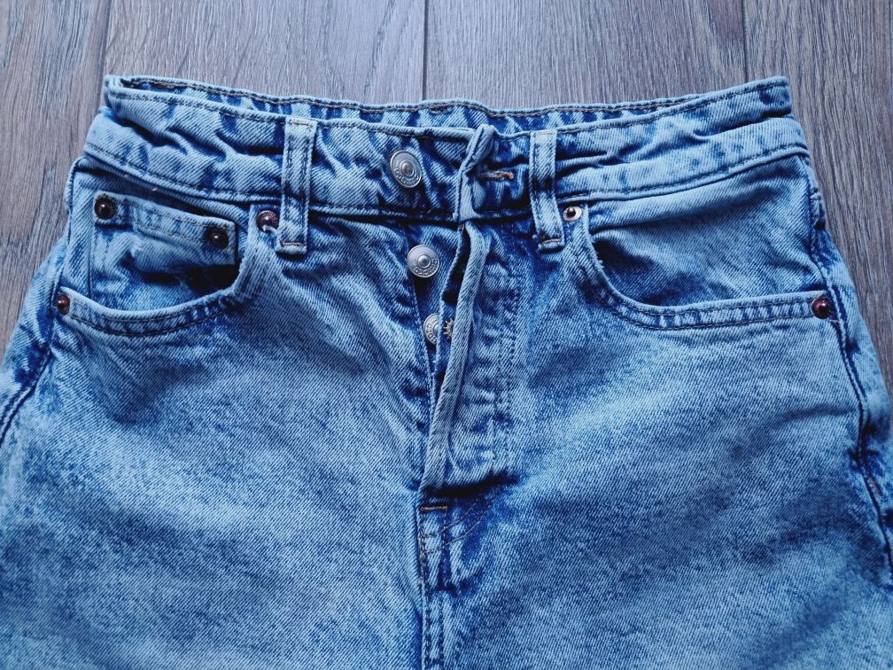 H&M DIVIDED jasny Jeansy jeans dzinsy szerokie r 34 xs niebieskie