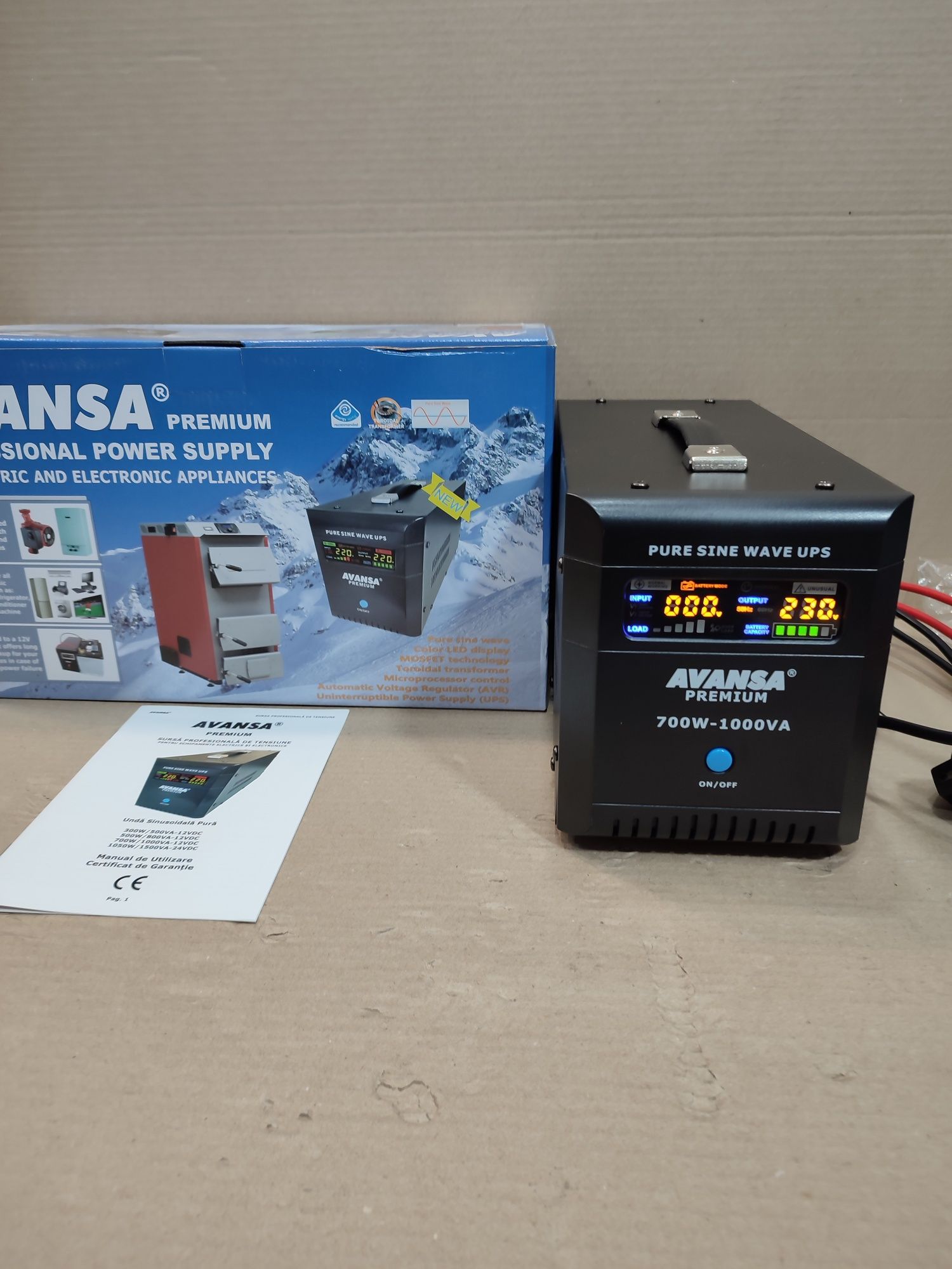 ИБП с правельной синусоидой для газовых котлов Avansa-700w 1000va ups