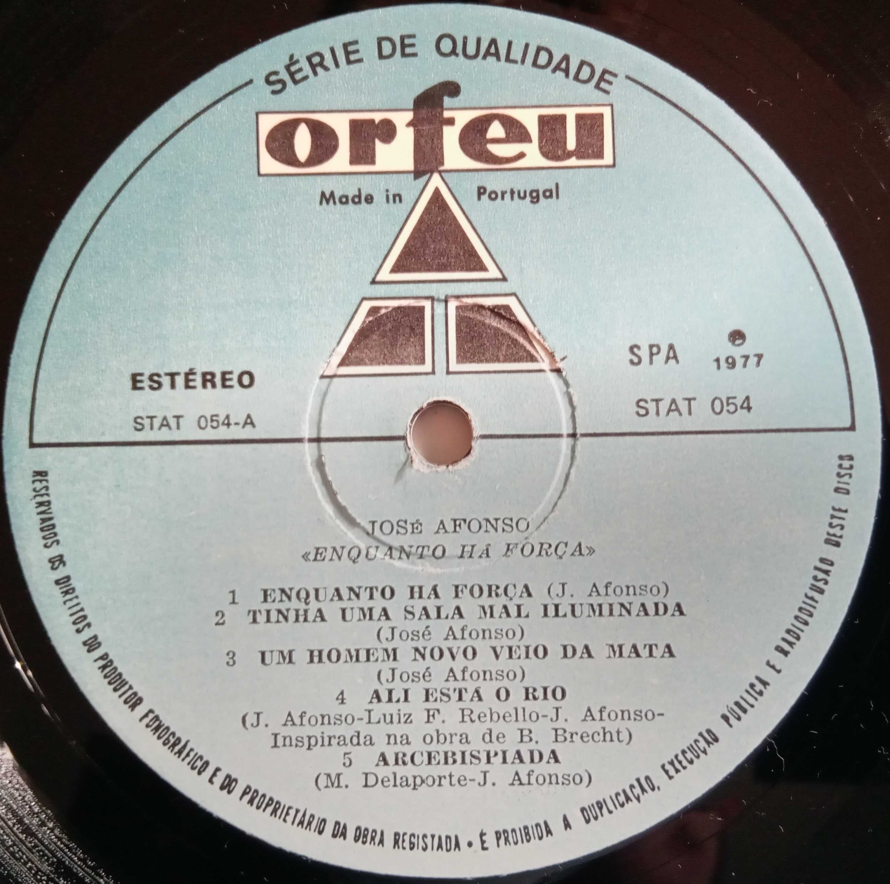 José Afonso	- - - - -		Enquanto Há Força	- - - - -	LP