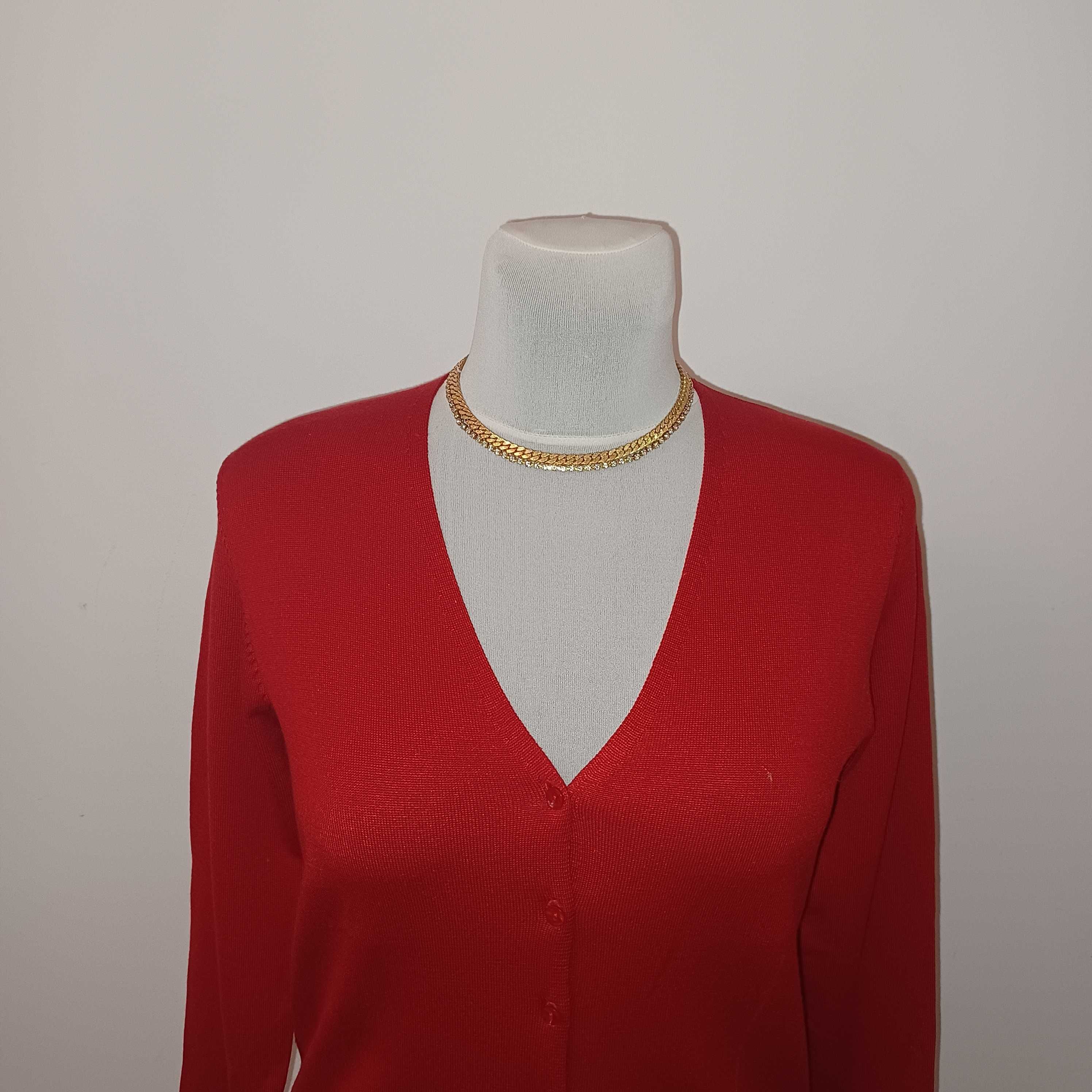 Repeat sweter kardigan klasyczny zgrabny 80% jedwabiu dla M/L