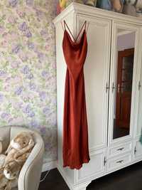 Sukienka długa satynowa dress 38/M Asos design maxi satyna wiązanie