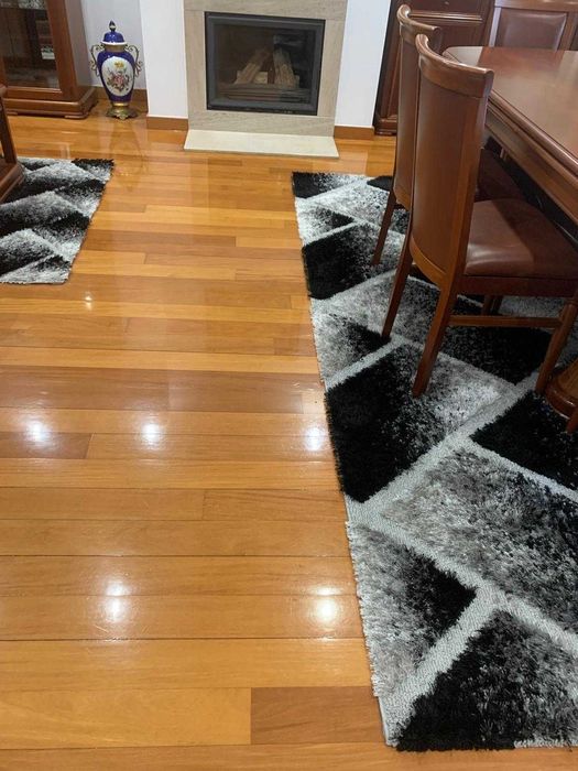 Tapete/carpete sala cinza e preto