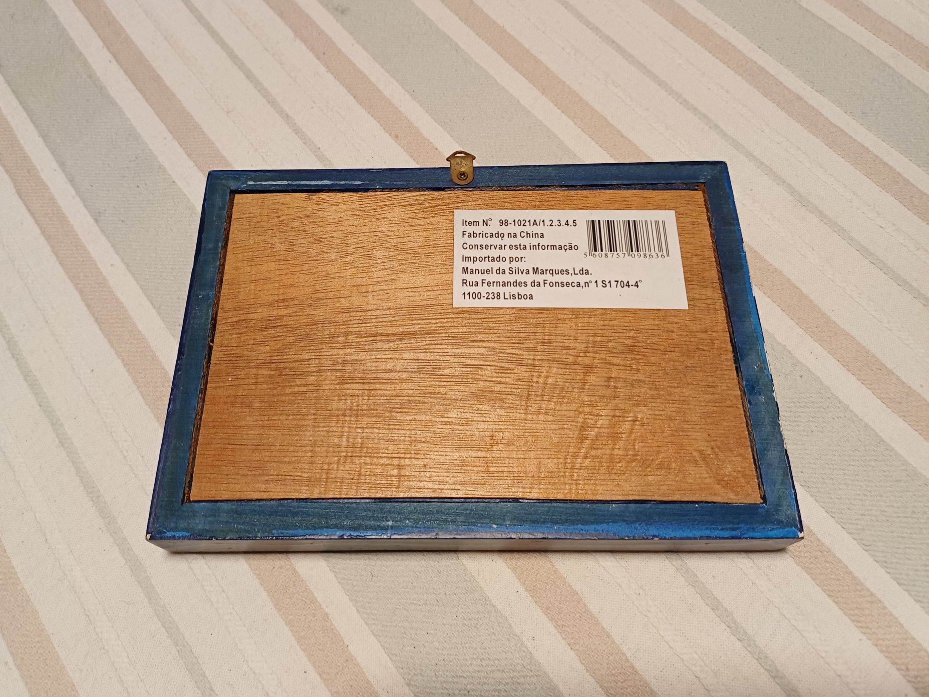 Quadro de nós de marinheiro com moldura azul