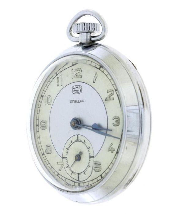 WWII Relógio De Bolso Alemão Umf Ruhla Regular Década 40