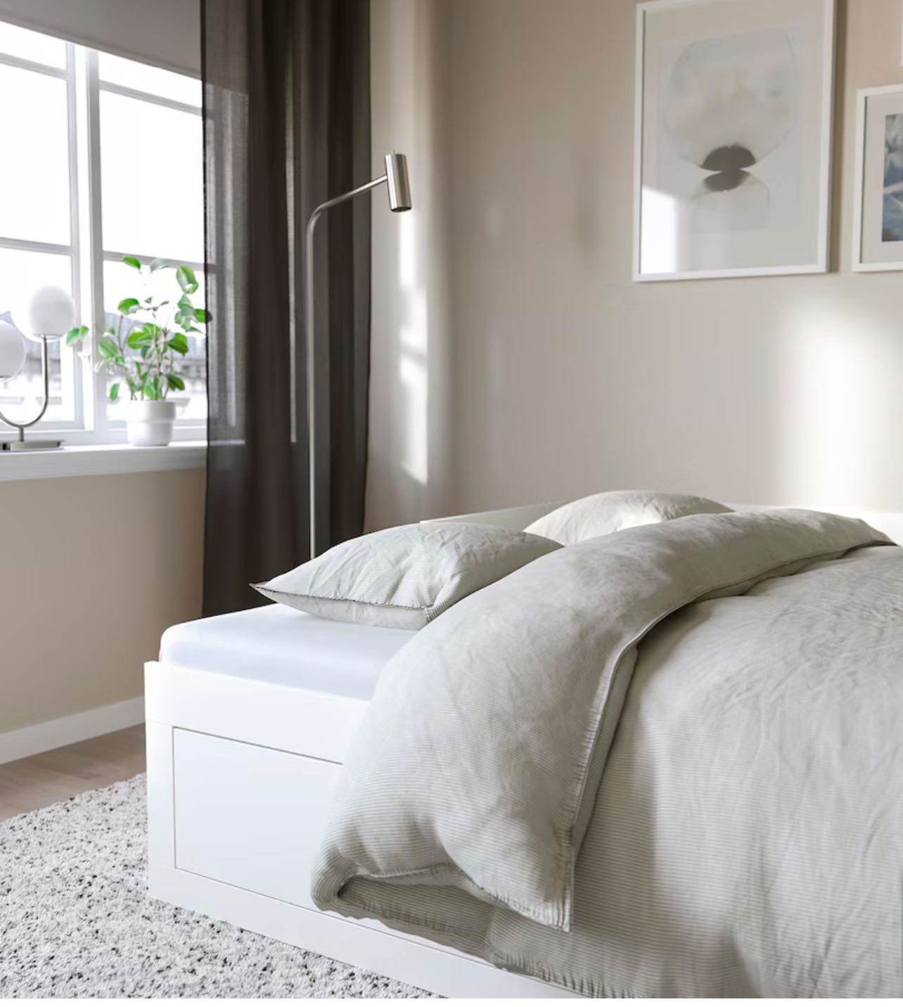 Cama indiv/dupla c/2 gav, branco, 80x200 cm com 2 colchões