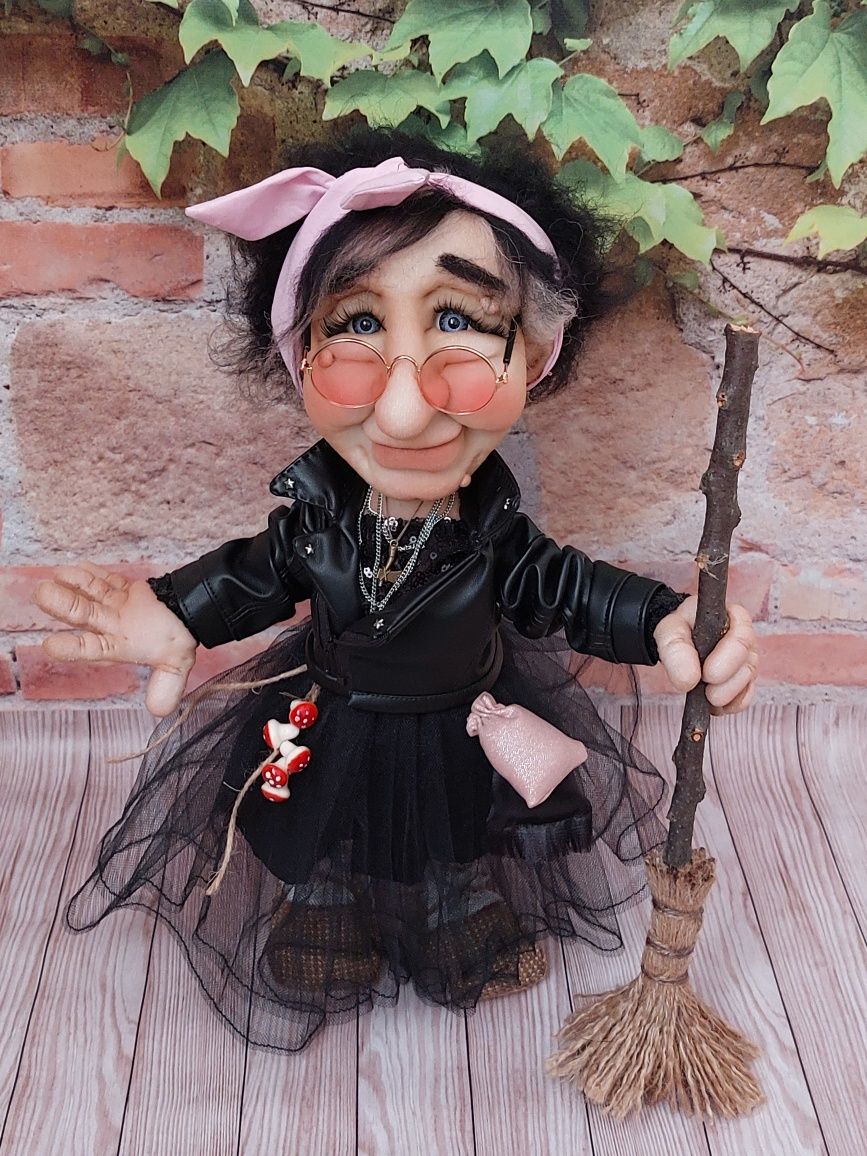 Интерьерная кукла ручная работа Баба Яга,Ведьма 21 века