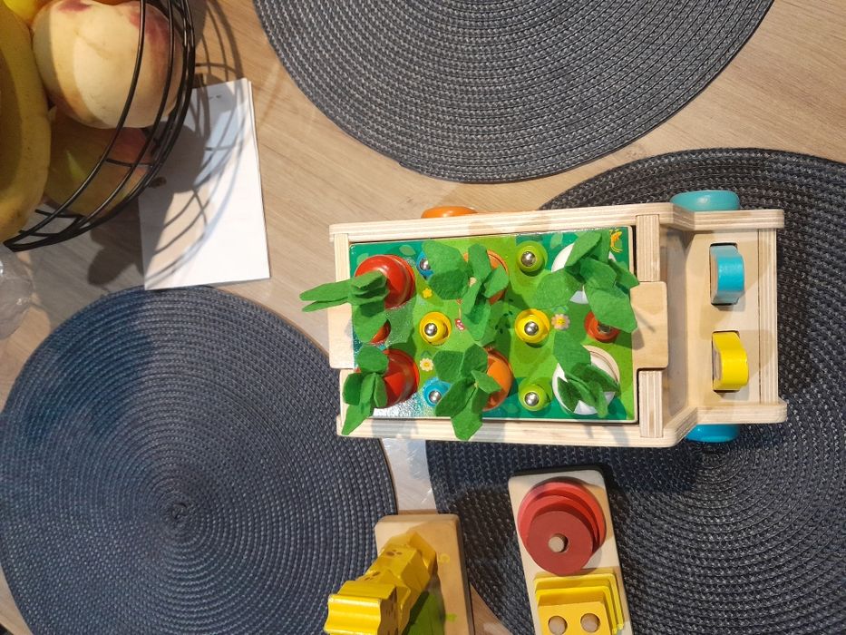 Drewniany Samochód Montessori 8w1 i dwie układanki
